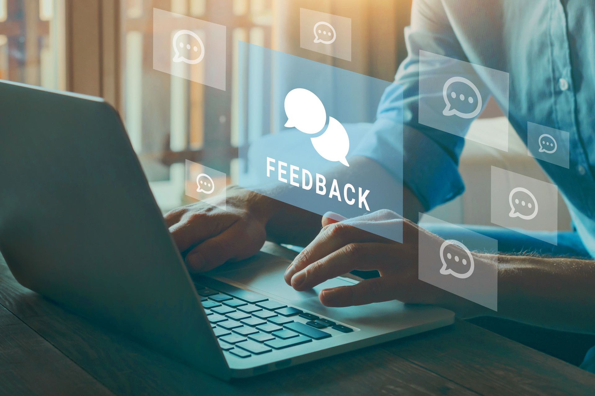 feedback concept, user comment rating online, writing feedback review